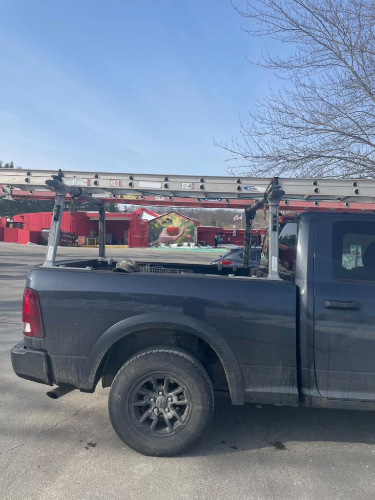 Unmarked RF Wildlife Removal truck at Lyman Orchards in Middlefield CT – discreet handyman-style wildlife control service with no logos or branding visible