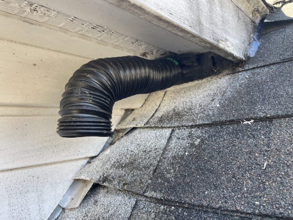 Bat exclusion one-way door installed on Rocky Hill home.