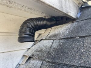 Bat exclusion one-way door installed on a Portland CT home.